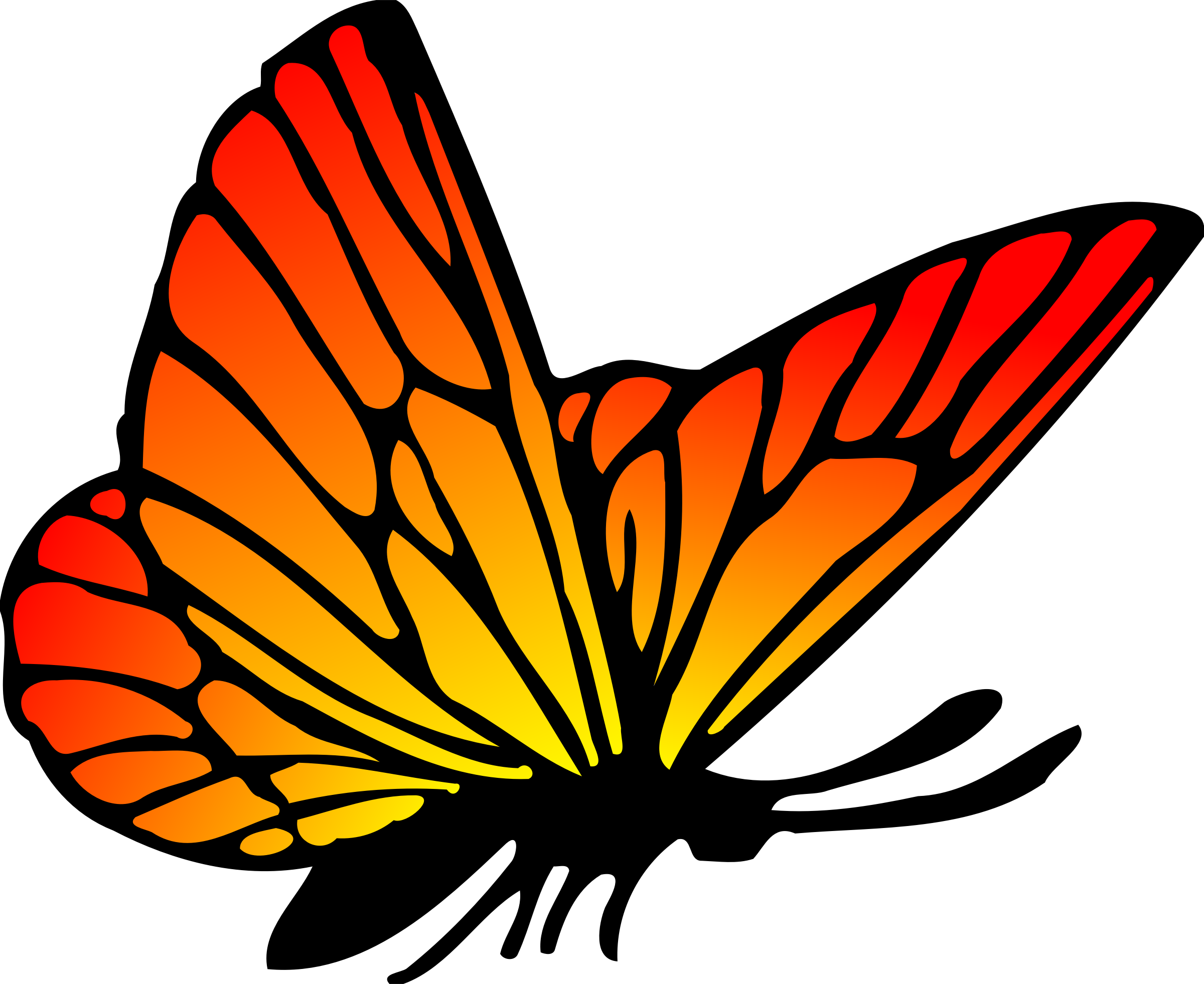 Free Stock Photo Of Red Orange Butterfly Vector Clipart - Red And Orange Butterfly (2400x1962)