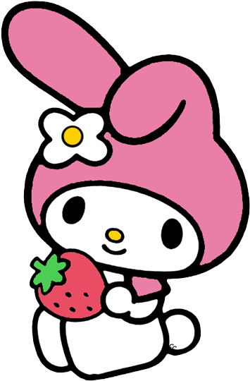 My Melody Holding A Strawberry - My Melody Clipart (365x547)