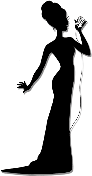 Female Silhouette Singers Bing Images Digi Scraps Pngs - Singing Woman Silhouette (370x703)