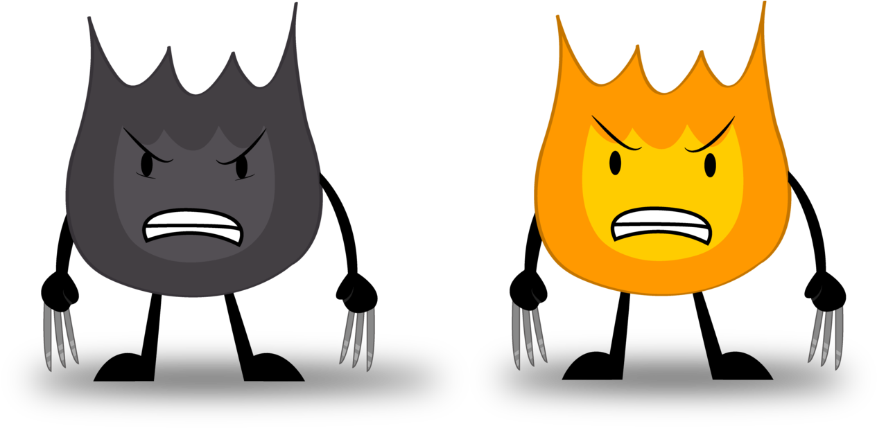 Metal Firey And Firey By F T Bing Lin - Battle For Dream Island Firey (1294x617)