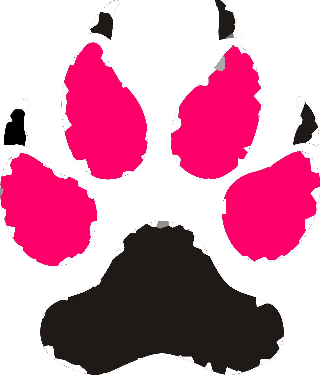 Paws Vector Clip Art Wolf Paw Print Clip Art 1282 1501 - Paws Vector Clip Art Wolf Paw Print Clip Art 1282 1501 (1282x1501)
