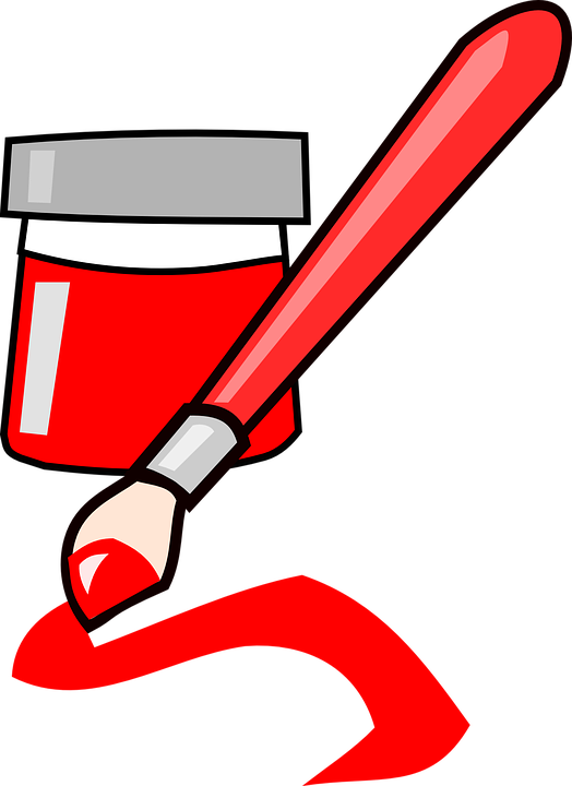 Brush Paint Red Art Ink - Red Paint Brush Clip Art (524x720)