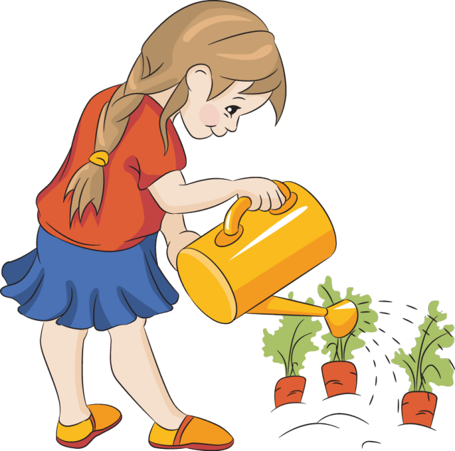 Watering Plants Cliparts - Watering Clipart (640x635)