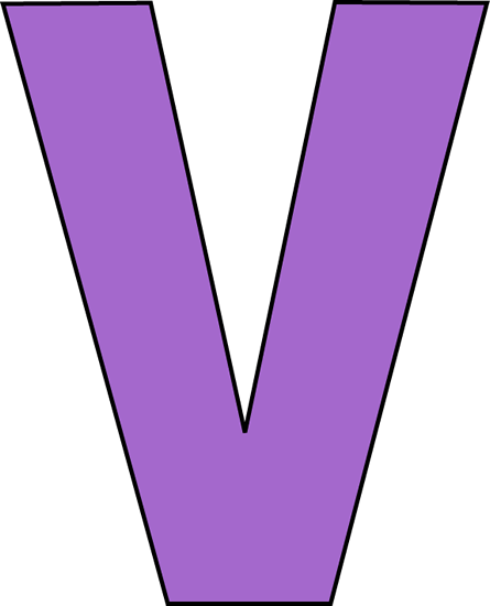 Purple Letter V Clipart That Begins With Letter V 445 - Letter V Clip Art (445x550)