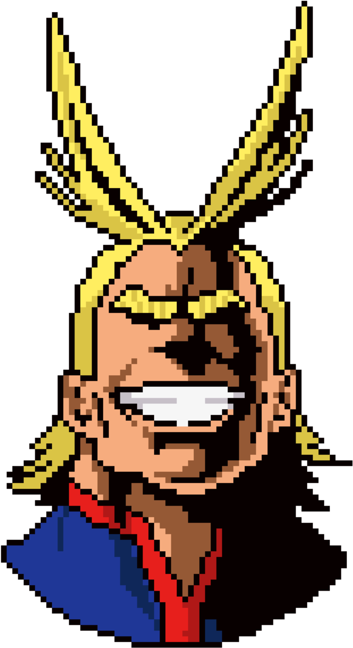 All-might Pixel Art Head By Nezz94 - Boku No Hero Academia Pixel Art (1024x1325)