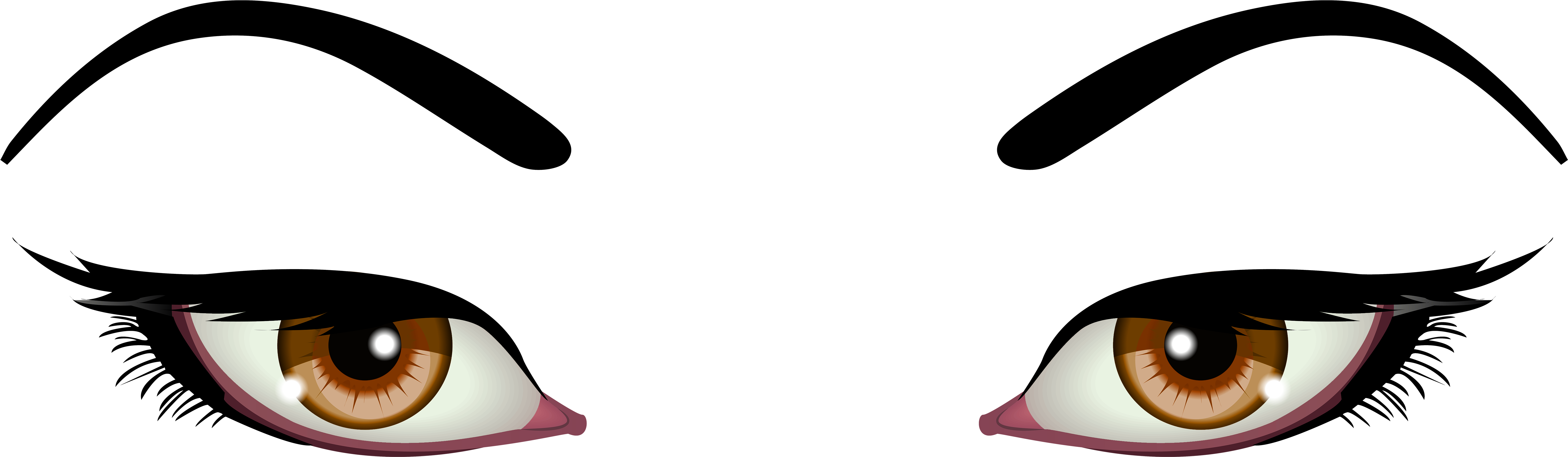 Female Eyes Brown Png Clip Art - Eye Cartoon Png Transperent (6000x1834)