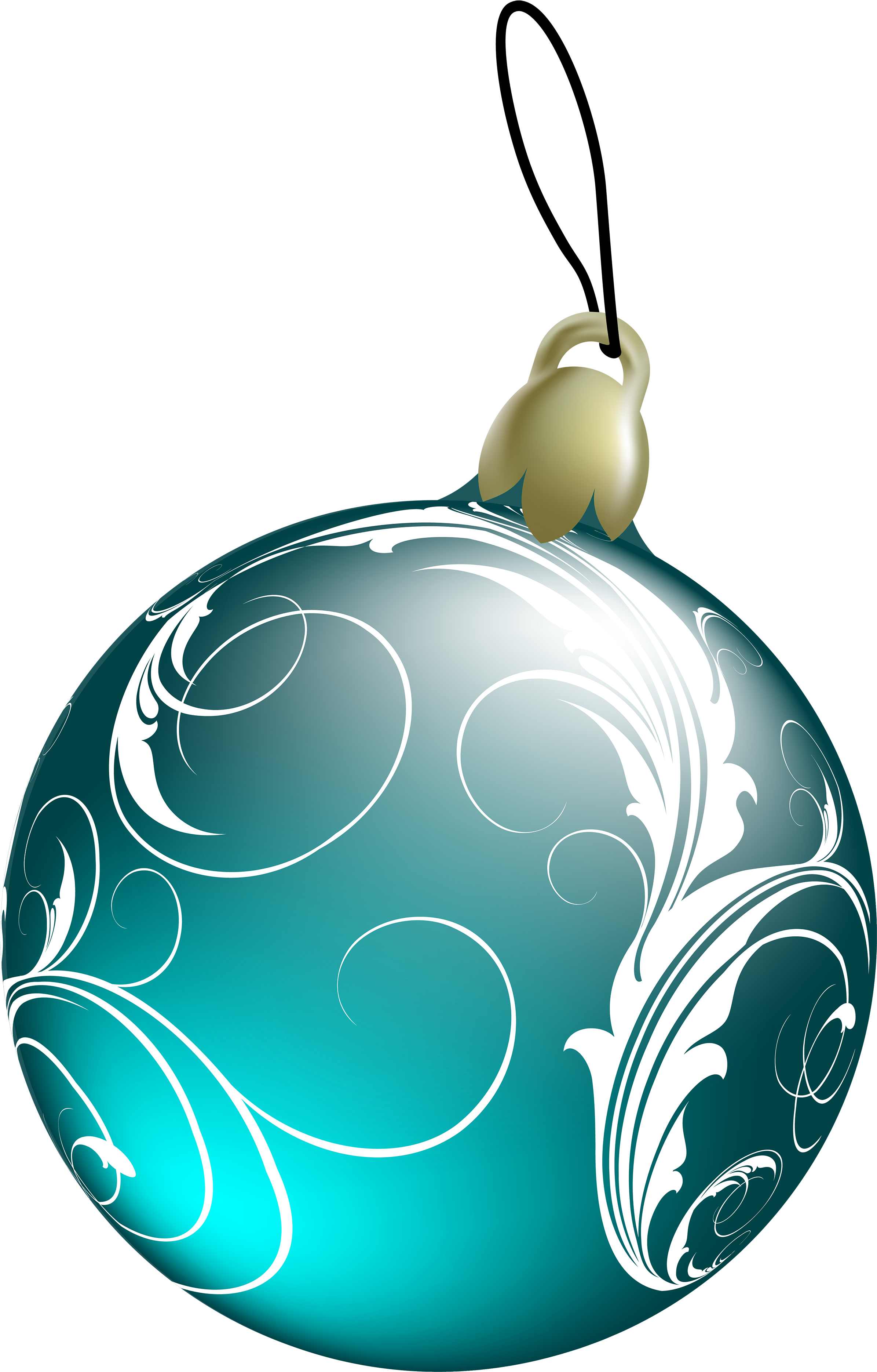 Beautiful Blue Christmas Ball Png Clipart - Green Christmas Ornaments Png (2500x3828)