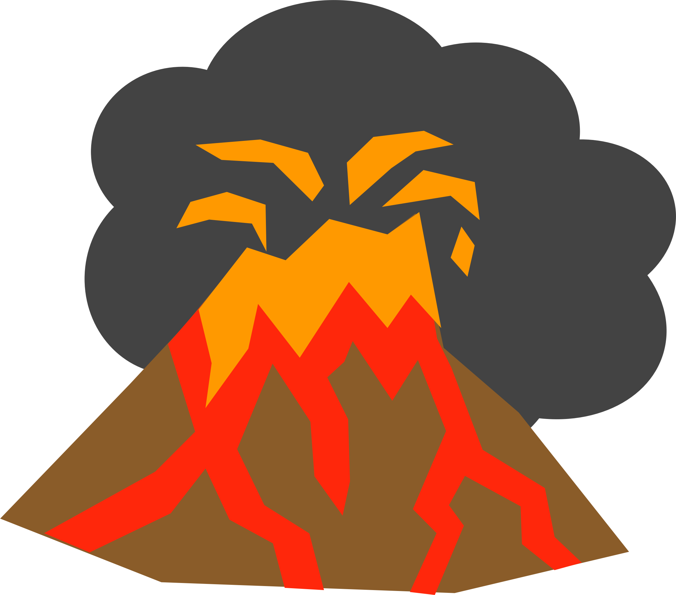 Volcano Clipart Transparent - Custom Erupting Volcano Sticker (2194x1930)