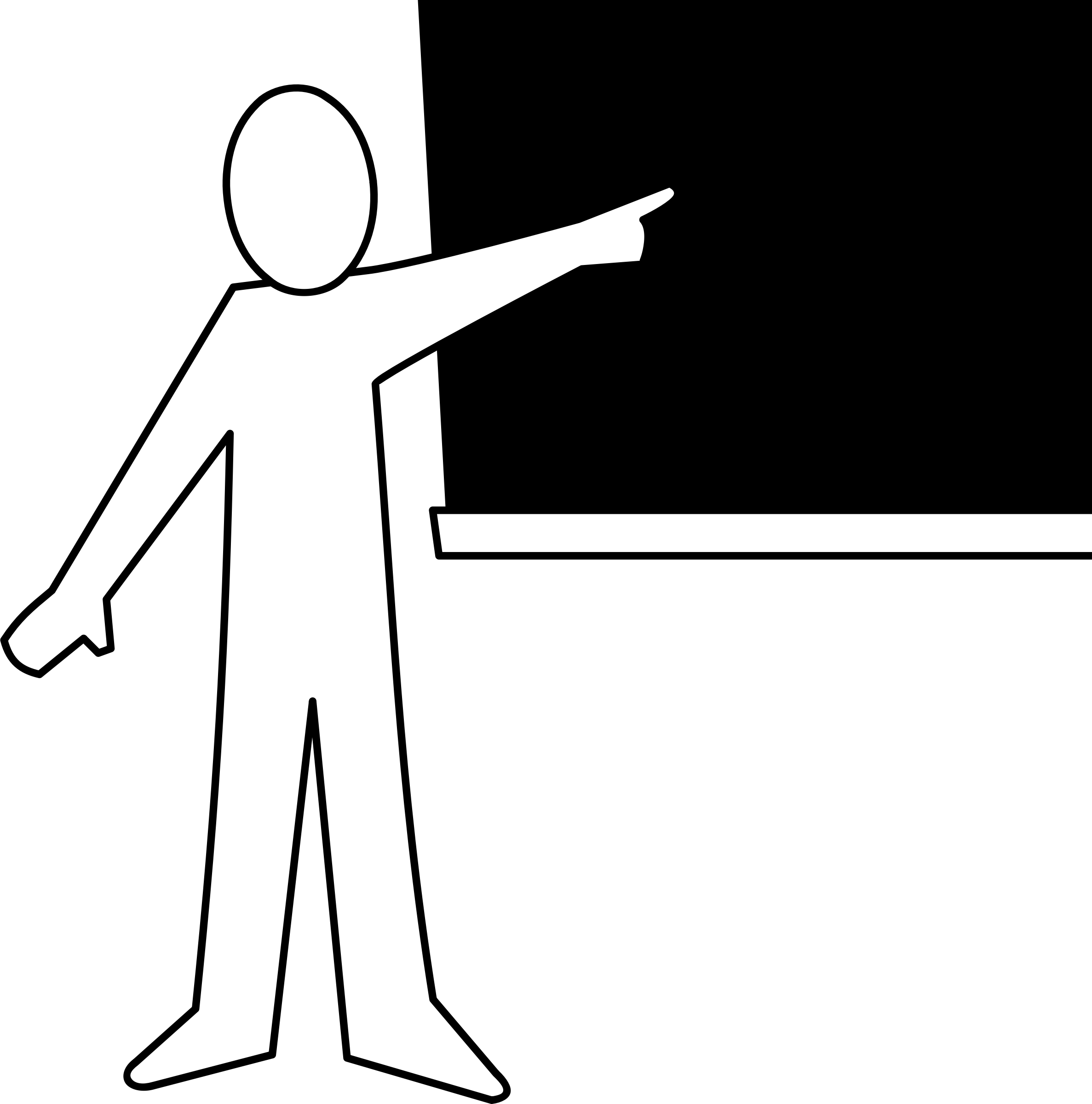 Big Image - Teacher Pointing At A Blackboard (2374x2400)