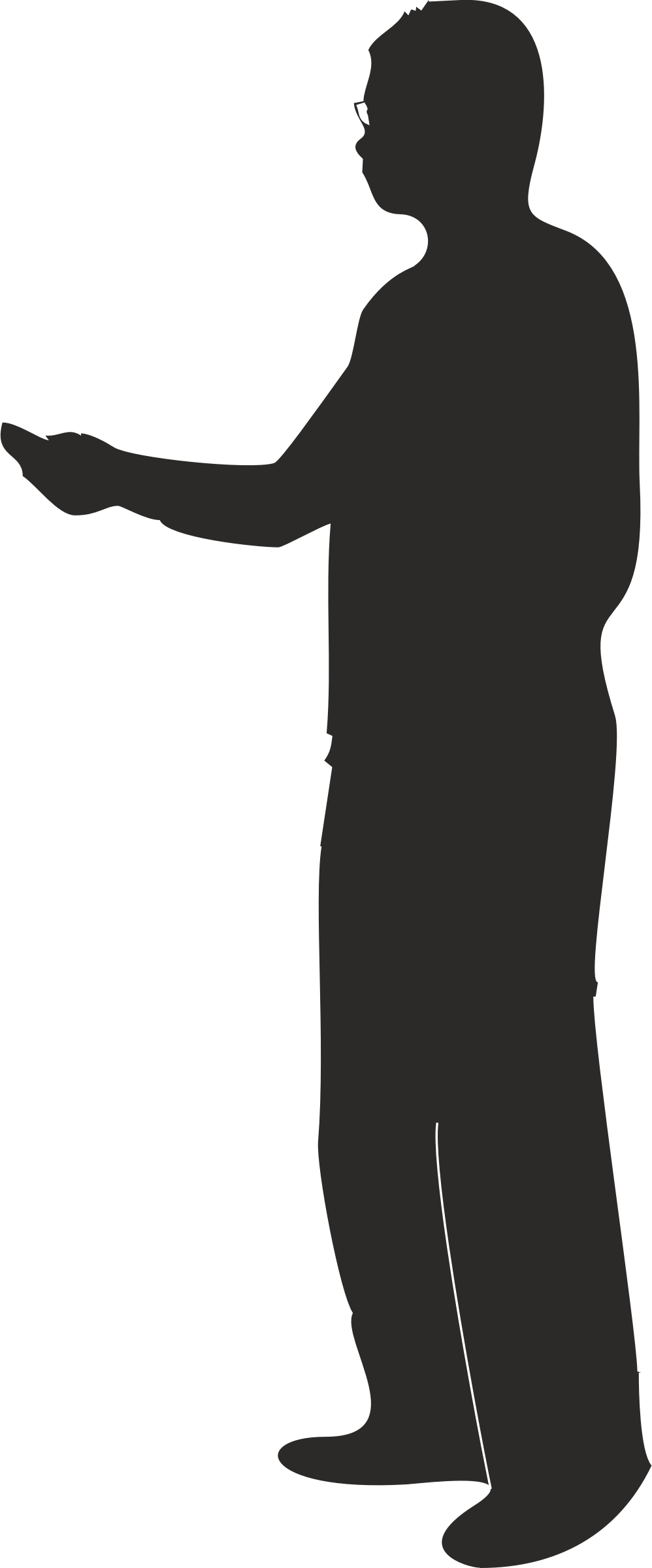Clipart - Silhouette Person Pointing Png (998x2400)