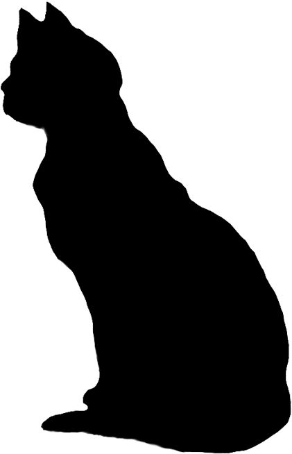 Sitting Cat Silhouette Black - Black Cat Silhouette No Background (475x709)