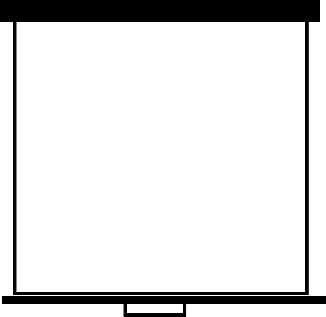 Screen, Display, Board, Presentation - Clip Art Black White Board (640x623)