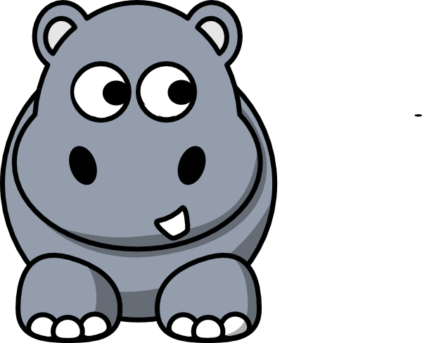 Cartoon Hippo Clipart (600x487)
