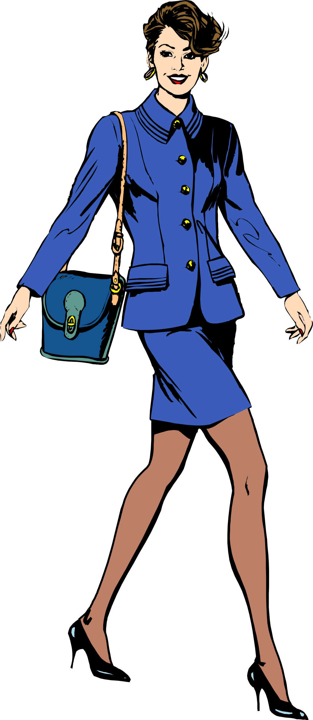 Big Business Clipart - Woman Walking Clipart Png (1046x2400)