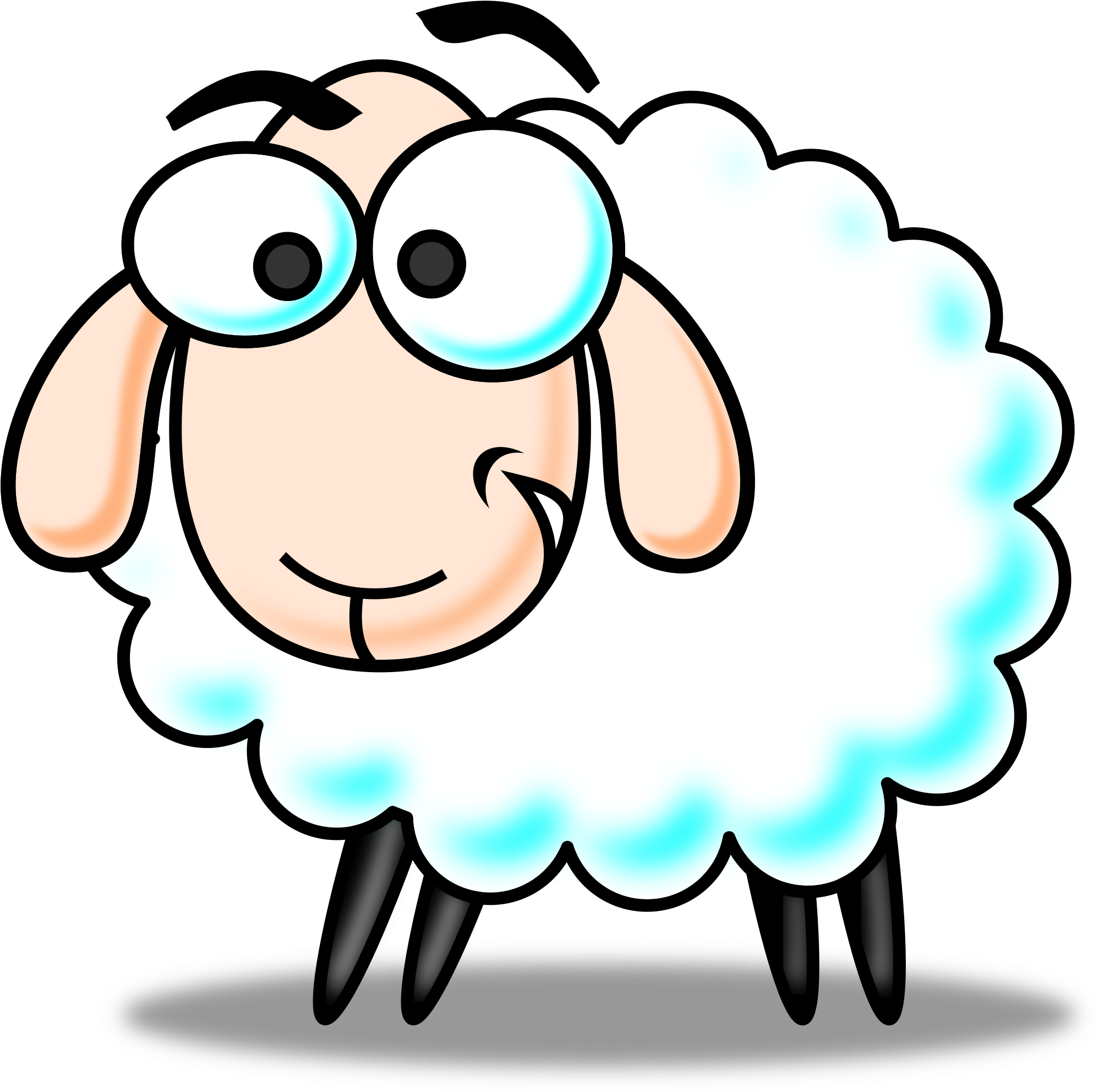 Lamb - Face - Clip - Art - Eid Sheep Png (2400x2385)