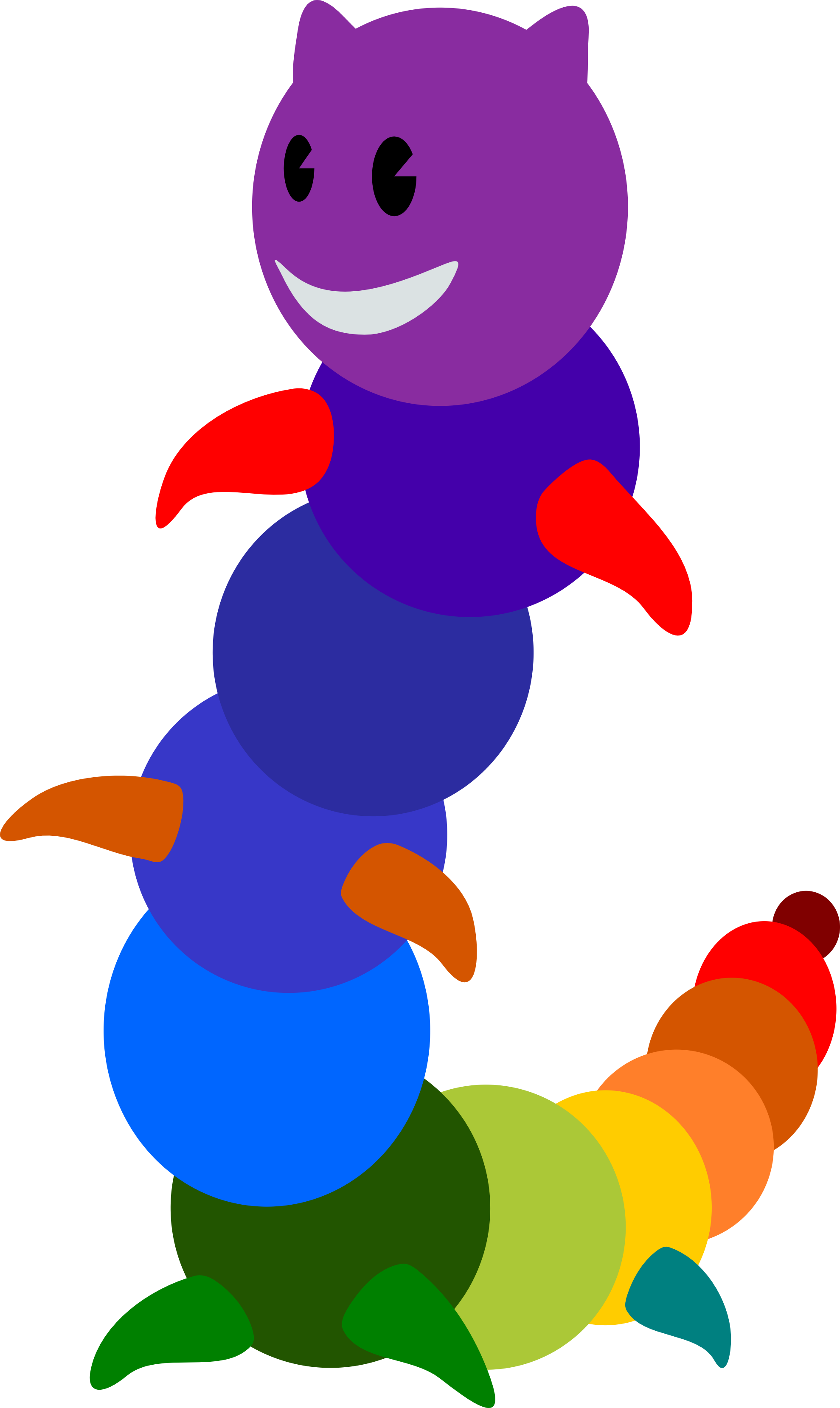 Free To Use Public Domain Clip Art Page - Rainbow Caterpillar Travel Mug (1432x2400)
