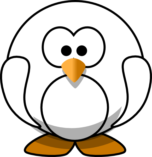 Penguin - Clipart - Black - And - White - White And Black Penguin (582x600)