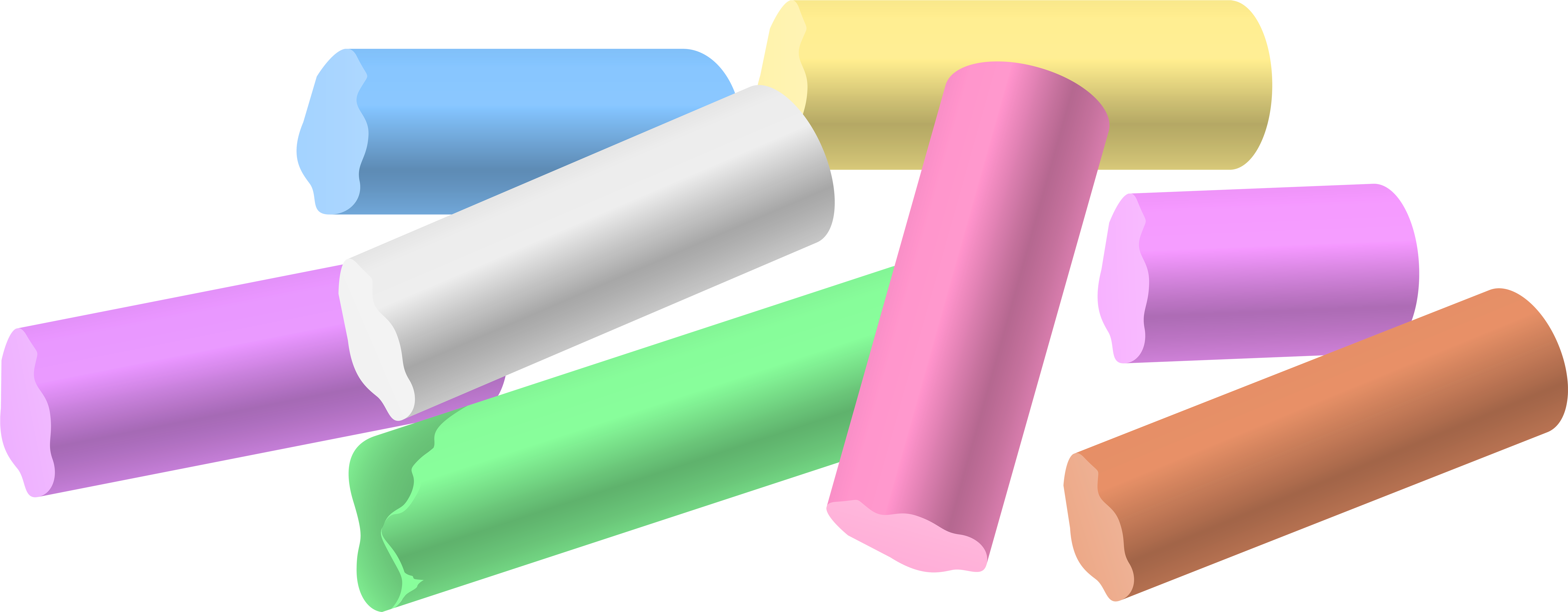 Chalk Pieces Png Clip Art - Chalk Clipart (8000x3227)