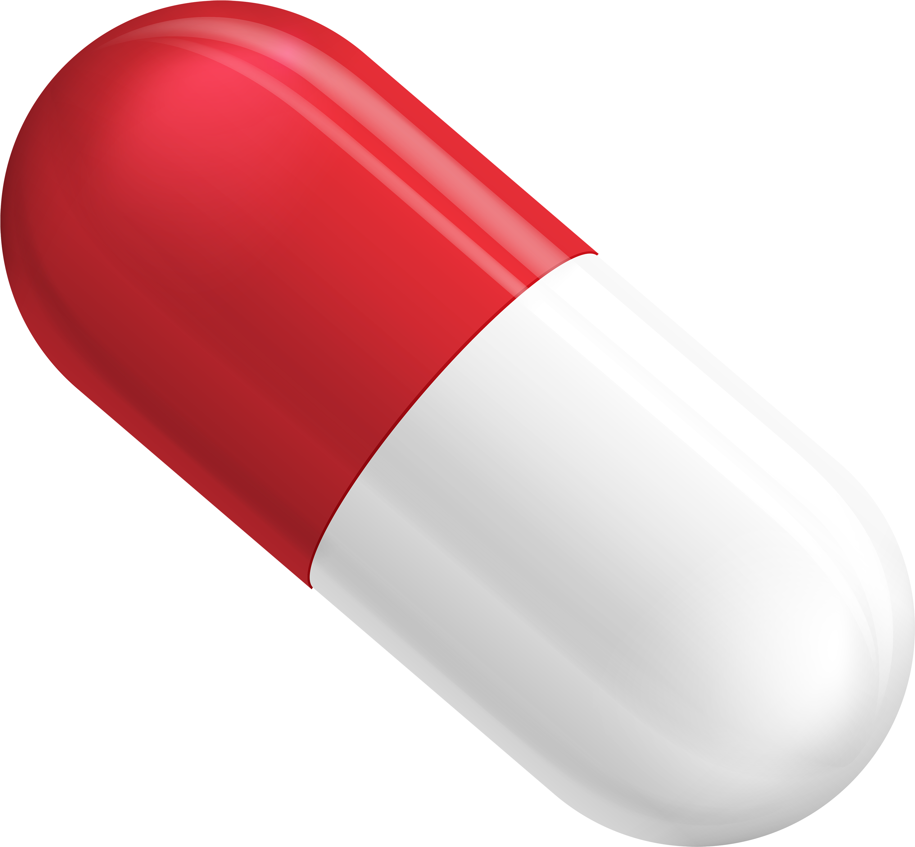 Red And White Pill Capsule Png Clipart - Red And White Pill (3000x2776)