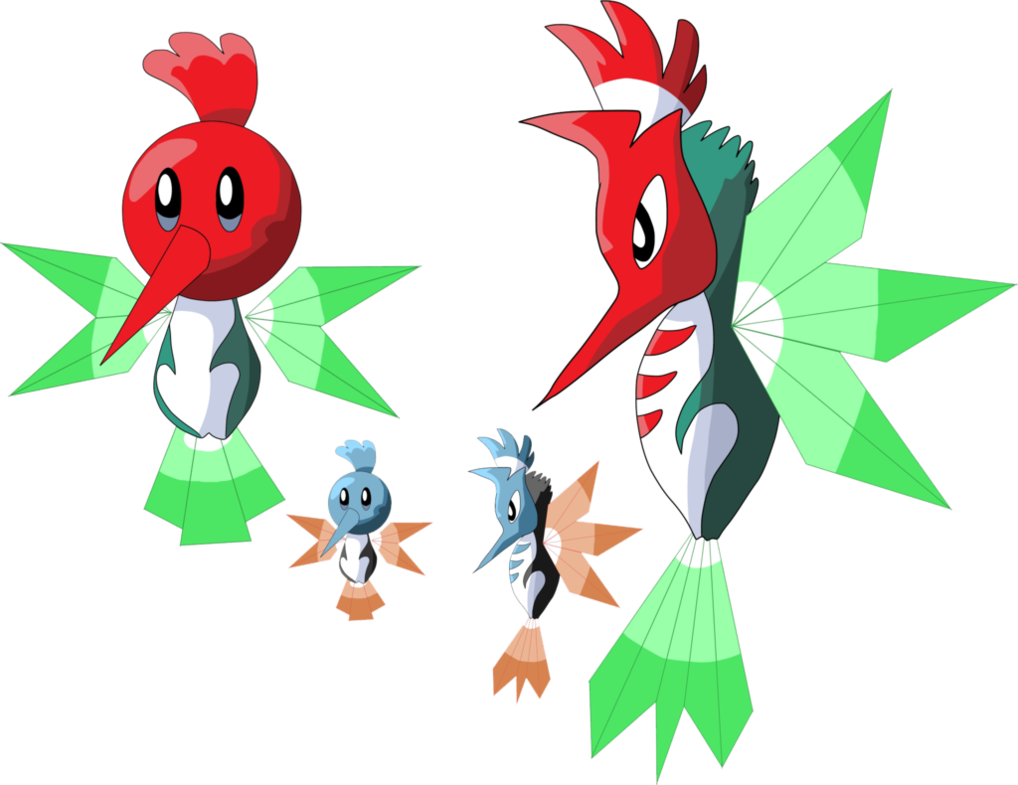 Karina Region 112 113 Tenguibird And Tengibri By Karina - Cartoon (1018x785)