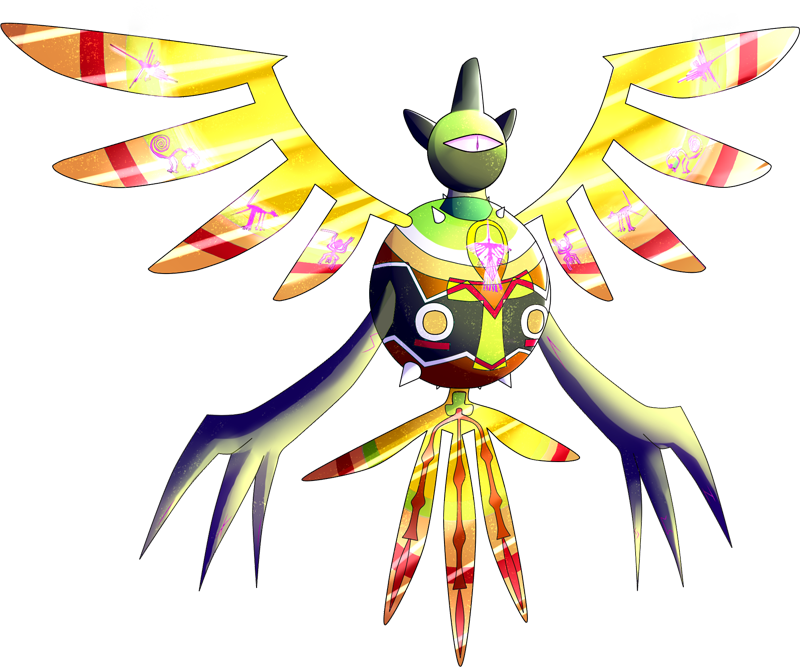 Important Notice Pokemon Shiny Mega Sigilyph Is A Fictional - Mega Sigilyph (800x667)