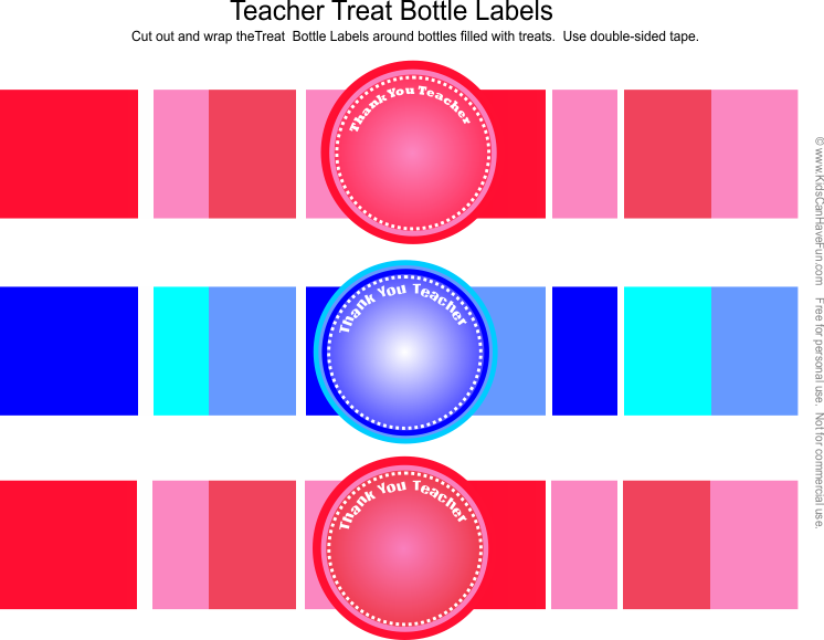 Thank You Teacher Treat Bottle Labels - Thank You Teacher Treat Bottle Labels (746x579)