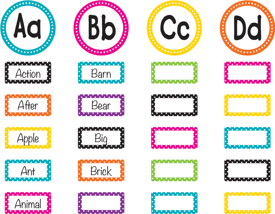 Tcr5787 Polka Dots Word Wall Bulletin Board Display - Polka Dot Word Wall Letters (900x900)