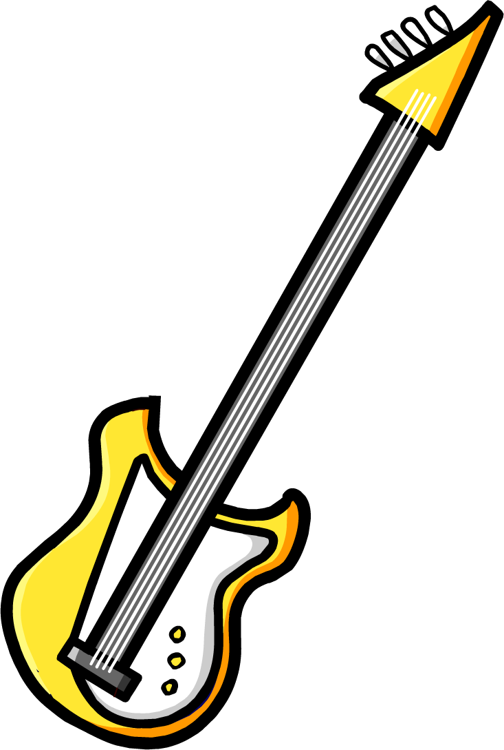Yellow Bass Guitar - Club Penguin Bass Guitar (733x1089)