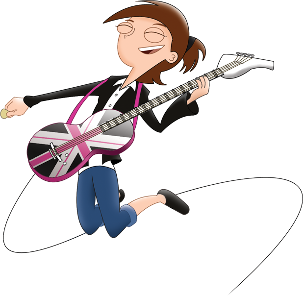 Eliza Playing Guitar By Markmak - Phineas And Ferb Eliza Fletcher (618x604)