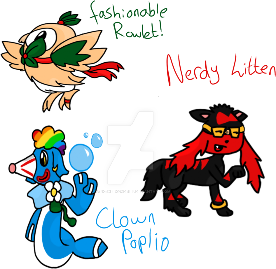 Darktheexcadrill Free Alolan Starters Adopts Raffle - Cartoon (1024x1024)