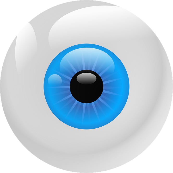 Cartoon Eye Ball 2, Buy Clip Art - Blue Eyeball Square Sticker 3" X 3" (720x720)
