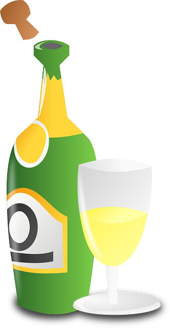 Party Champagne, Anniversary, Bottle, Glass, Party - Desenho De Gtarrafas E Champanhe Drinque (331x640)