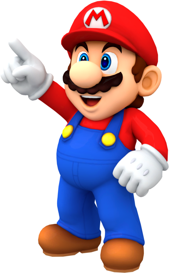 Mario Pointing Render By Nintega-dario - Mario Bros Png (800x1000)