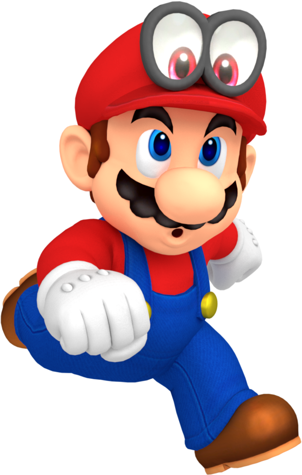 Mario Running With Cappy By Nintega-dario - Mario And Cappy Png (779x1026)