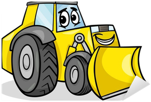 Bulldozer Character Cartoon Illustration Sticker • - Bull Dozercartoon (400x400)