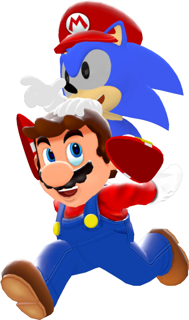 Classics Clipart Mario - Mario And Classic Sonic (685x1167)