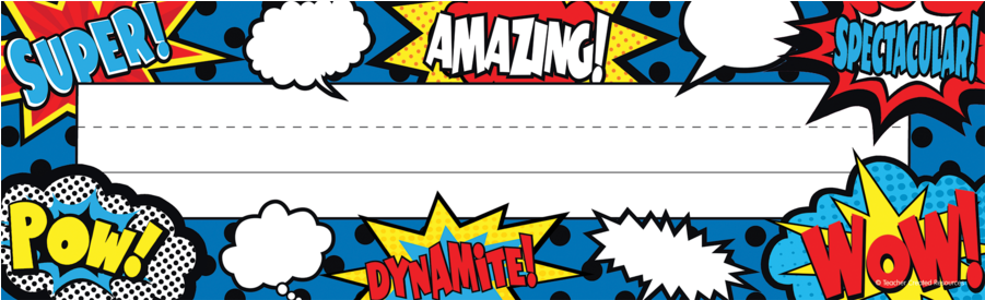 Tcr5588 Superhero Flat Name Plates Image - Superheroes Classroom Decorations (900x900)