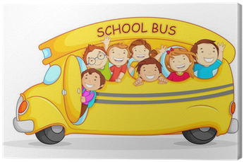 Editable Vector Illustration Of Happy Children On School - Shutterstock School Bus (400x400)