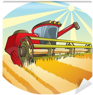 Papier Peint Machine De Récolte , Illustration Vectorielle - Wheat Tractor Vector Png (400x400)