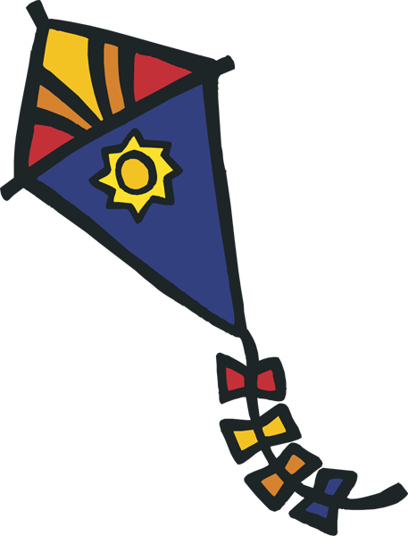 A Colorful Kite - Clip Art (457x600)