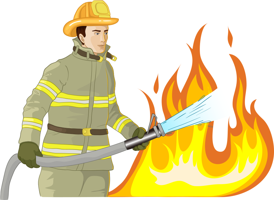 Firefighters Extinguishing Cartoon 1000*1000 Transprent - Firefighters Extinguishing Cartoon 1000*1000 Transprent (1000x1000)