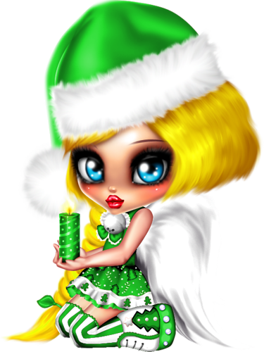 Girl Illustrations, Clipart, Gifs, Xmas - Cartoon (375x500)