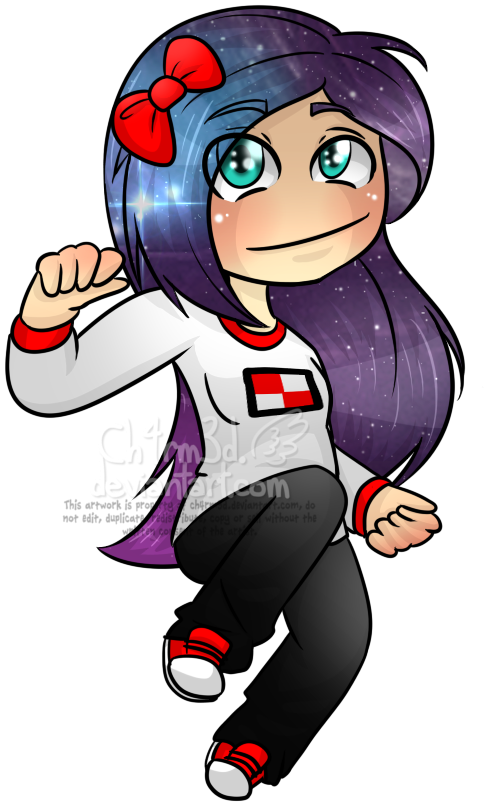 Girl With The Galaxy Hair By Ch4rm3d - Girl With Galaxy Hair (508x852)