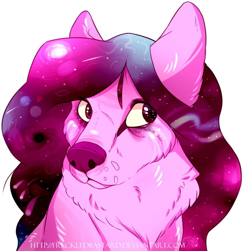 Galaxy Hair - By Freckledbastard - Galaxy Hair - By - Cartoon (1000x878)