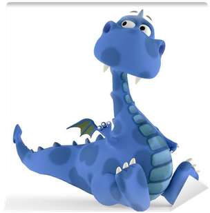 Dino Blue Dragon Baby Sitting Down Wall Mural • Pixers® - Wallmonkeys Wall Decals Wallmonkeys Dino Blue Dragon (400x400)