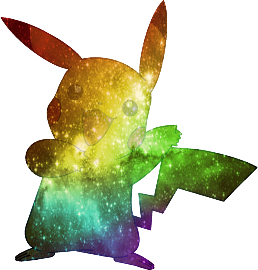 Rainbow Galaxy Pikachu By Crystalwindrhyka - Galaxy Pokemon (894x894)