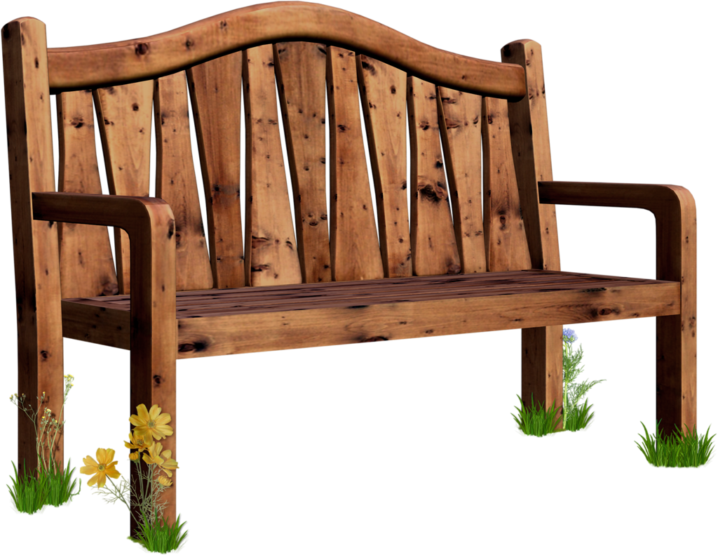 Wooden Park Bench - Bench Clip Art Png (1024x791)