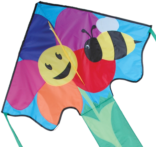 46" Bee & Flower Easy Flyer Kite - Premier Bee & Flower Lg. Easy Flyer Kite (500x500)