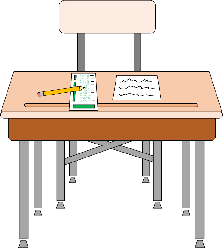Wooden School Desk And - Desk Clipart Png (720x800)
