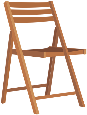 Wooden Folding Chair Cartoon Transparent Png - Chaises Pliantes En Bois (512x512)